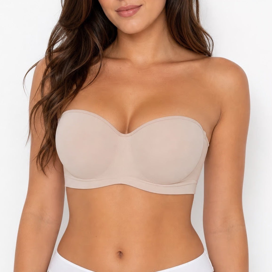 Auden Beige Push-up Seamless Bandeau Bra XL Strapless Nude