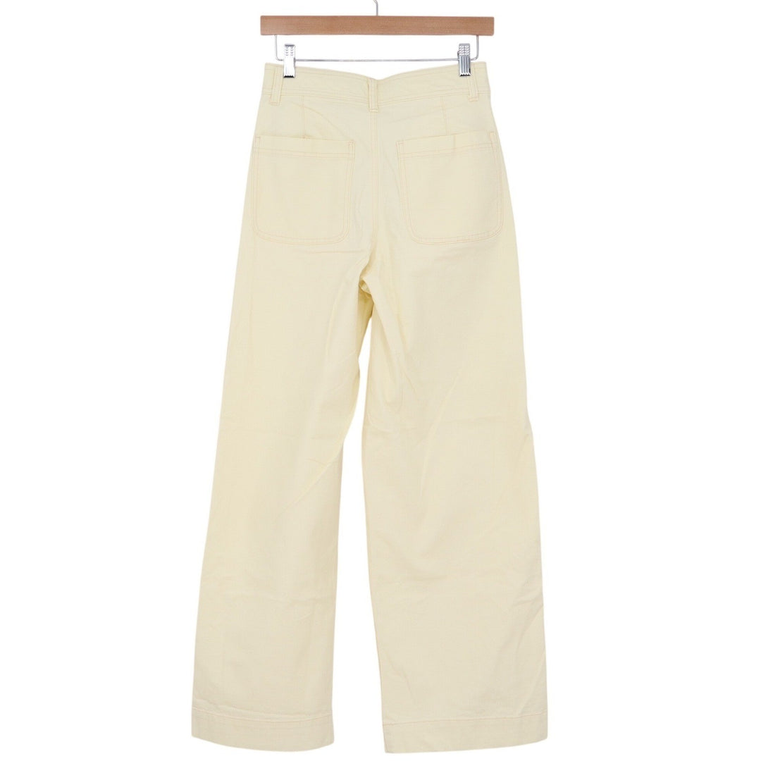 Old Navy Extra High-Rise Wide Leg Pants Cream Off-White Cotton Blend Size 2 NEW