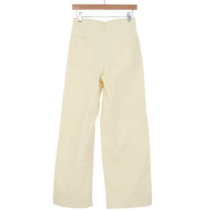 Old Navy Extra High-Rise Wide Leg Pants Cream Off-White Cotton Blend Size 2 NEW