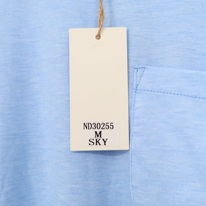 New In Womens Sky Blue Ruffle Sleeve T-Shirt Dress Size M Pocket Swing