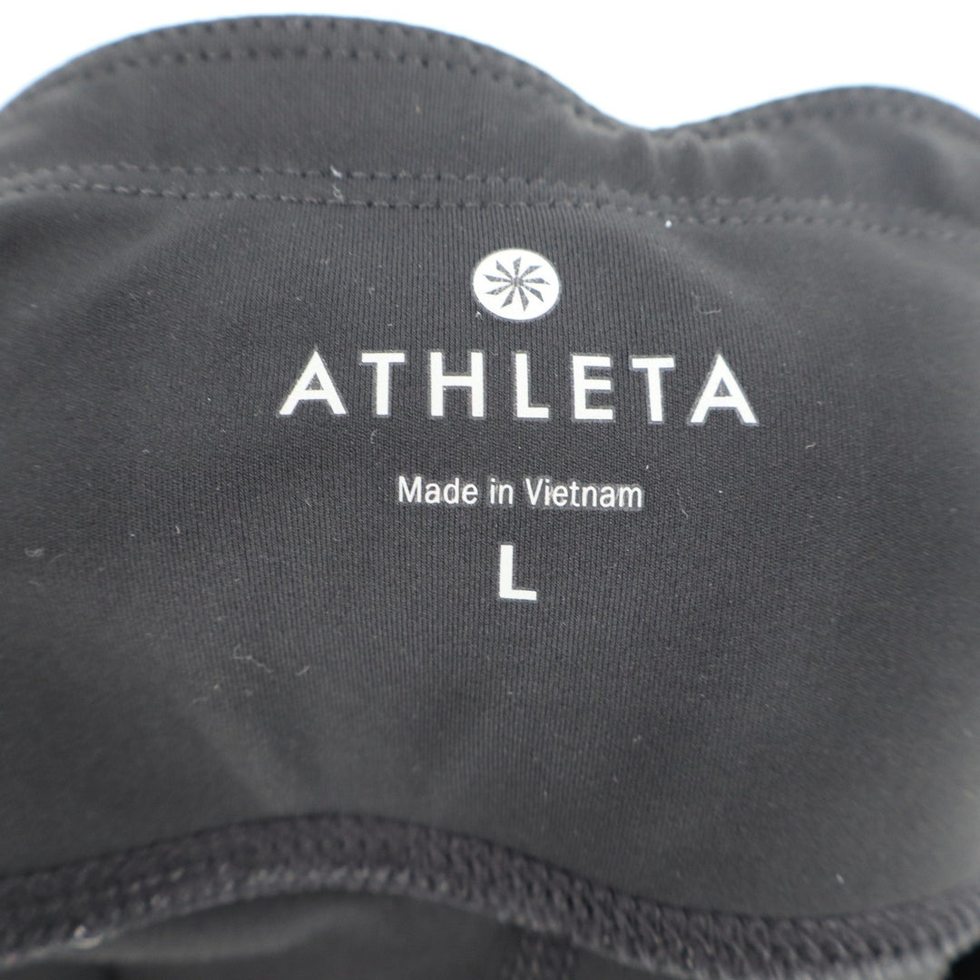 Athleta Womens Black Gold Mosaic Honeycomb Mesh Panel Leggings Large