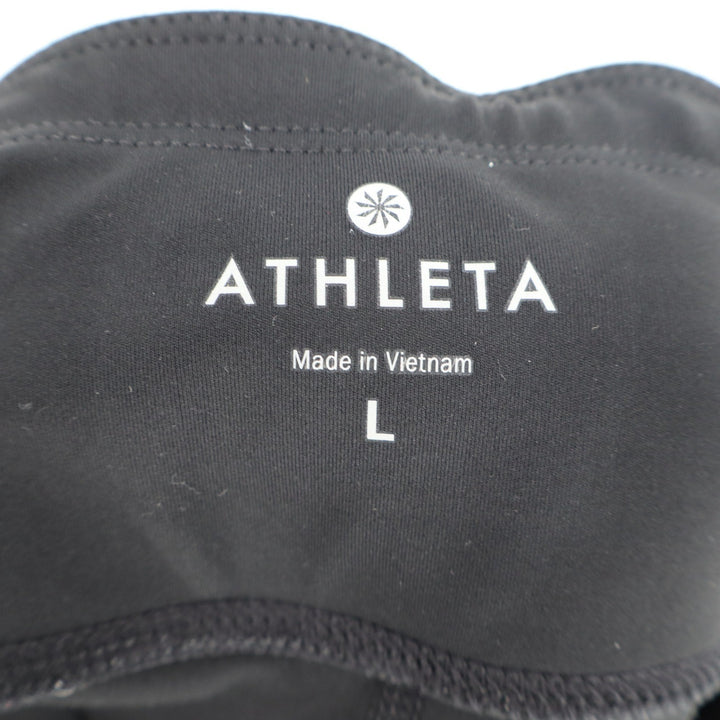 Athleta Womens Black Gold Mosaic Honeycomb Mesh Panel Leggings Large