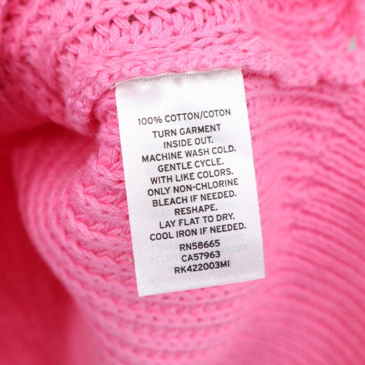 Abound Sweater Women Medium Aurora Pink Cable Knit Cotton Side Slit High Low Hem