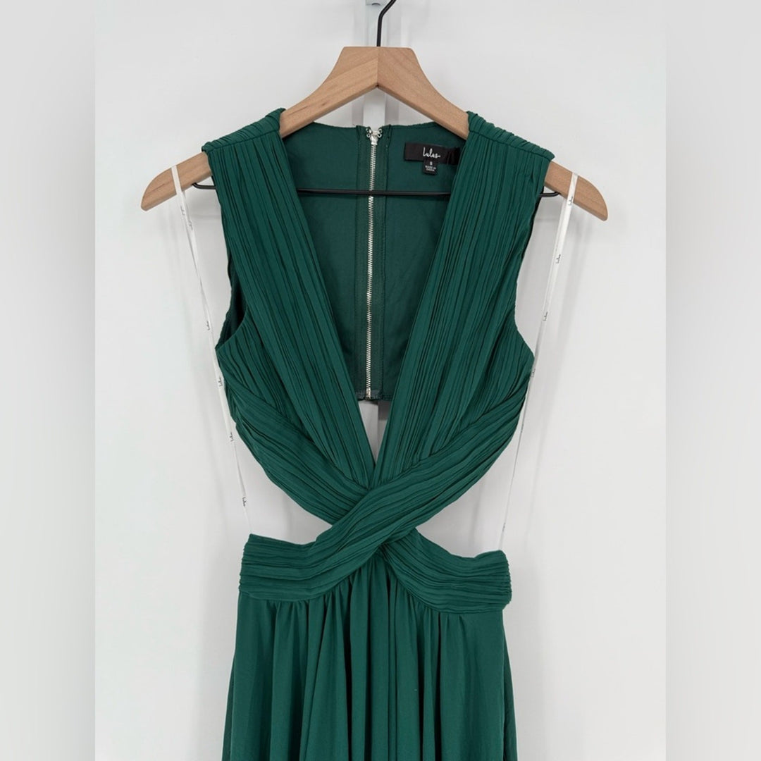 Lulus Vivid Imagination Forest Green Cutout Maxi Dress Size S