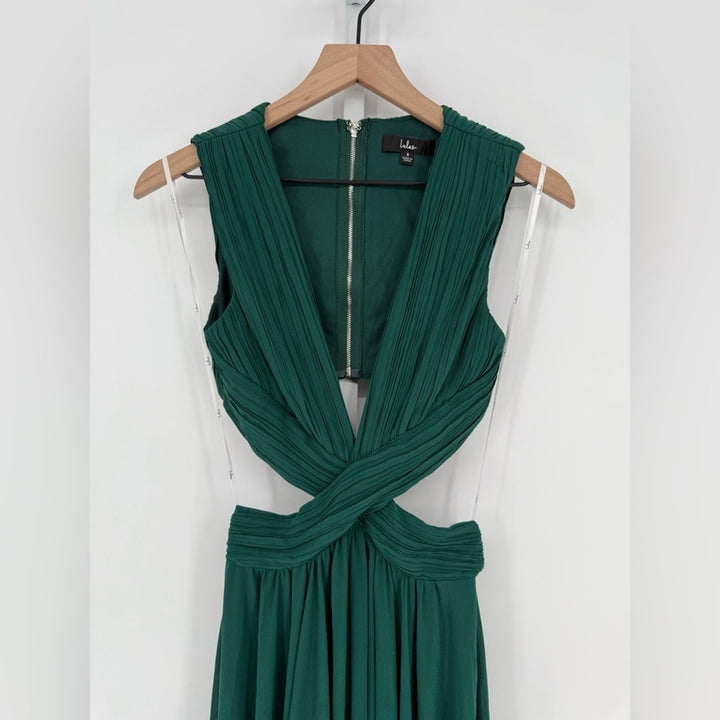 Lulus Vivid Imagination Forest Green Cutout Maxi Dress Size S