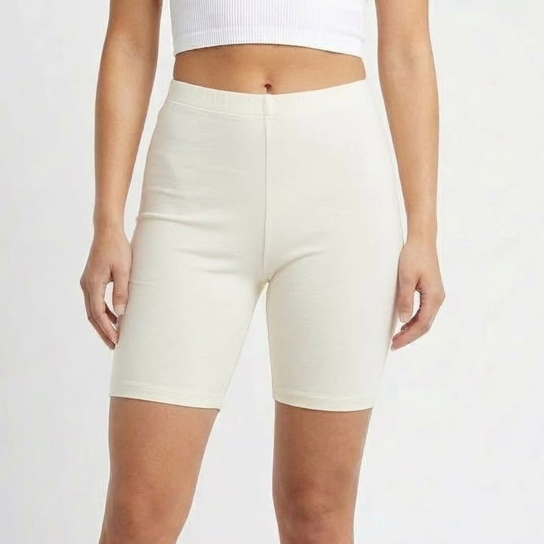 Naked Wardrobe Baby Mama Cream White Biker Shorts XL High Rise