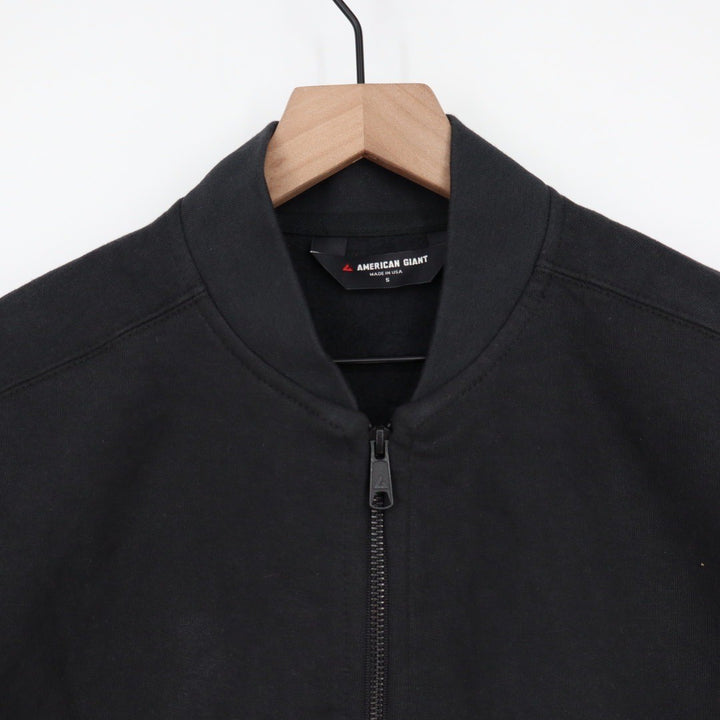 American Giant Full Zip Bomber Jacket Black Cotton Made in USA Mens Size S