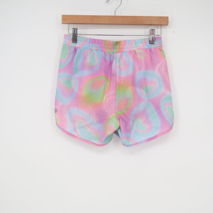 All In Motion Girls XL 14 Tie Dye Athletic Shorts Pink Blue Dolphin Liner