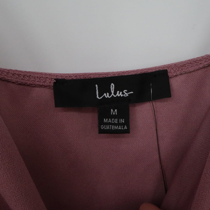 Lulus Dusty Rose Wrap Tulip Skirt Midi Cocktail Dress Medium NWT