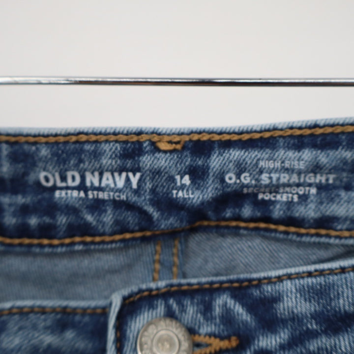 Old Navy Jeans Womens 14 Tall Blue High Rise Secret Smooth Pockets OG Straight