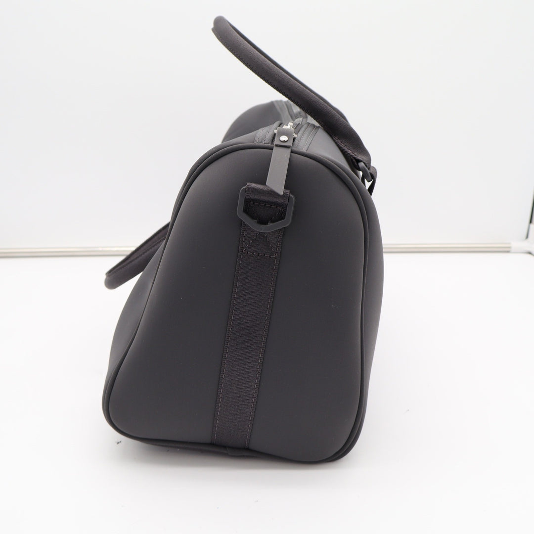 Athleta Coffee Run Neoprene Bag Black Duffle Gym Travel Barrel Bag