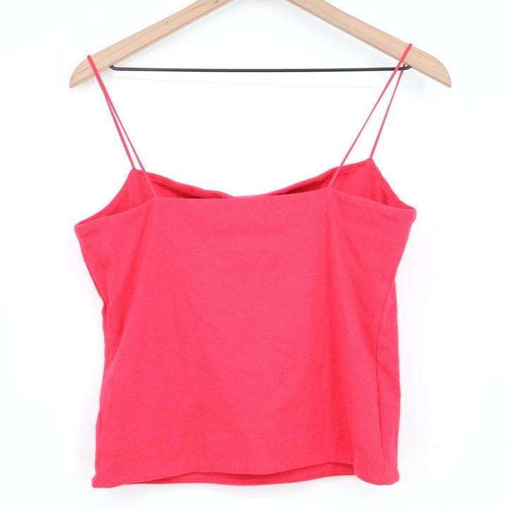 Madewell Tank Top Women's XL Red Cotton Stretch Square Neck Spaghetti Strap