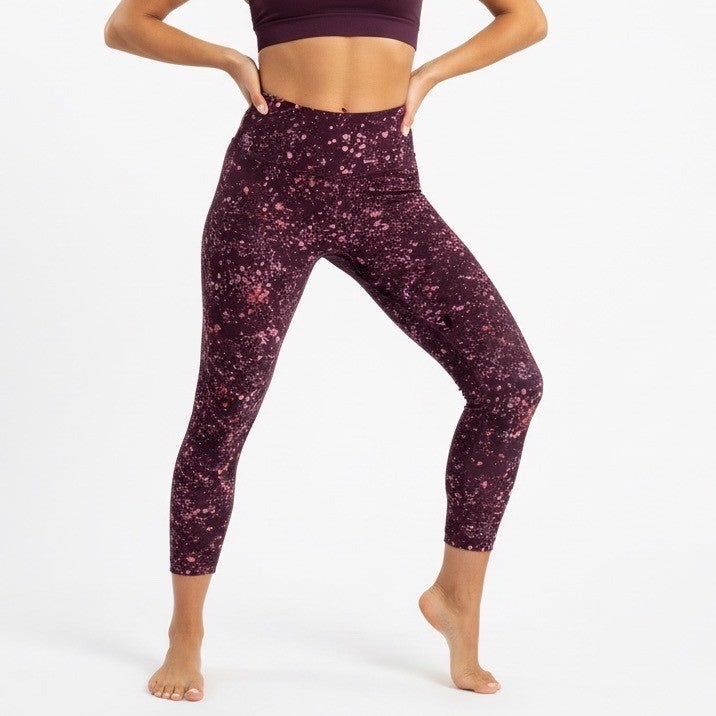 Athleta Ultimate Stash Pocket Splat Capri Leggings Womens XS Purple High Waist