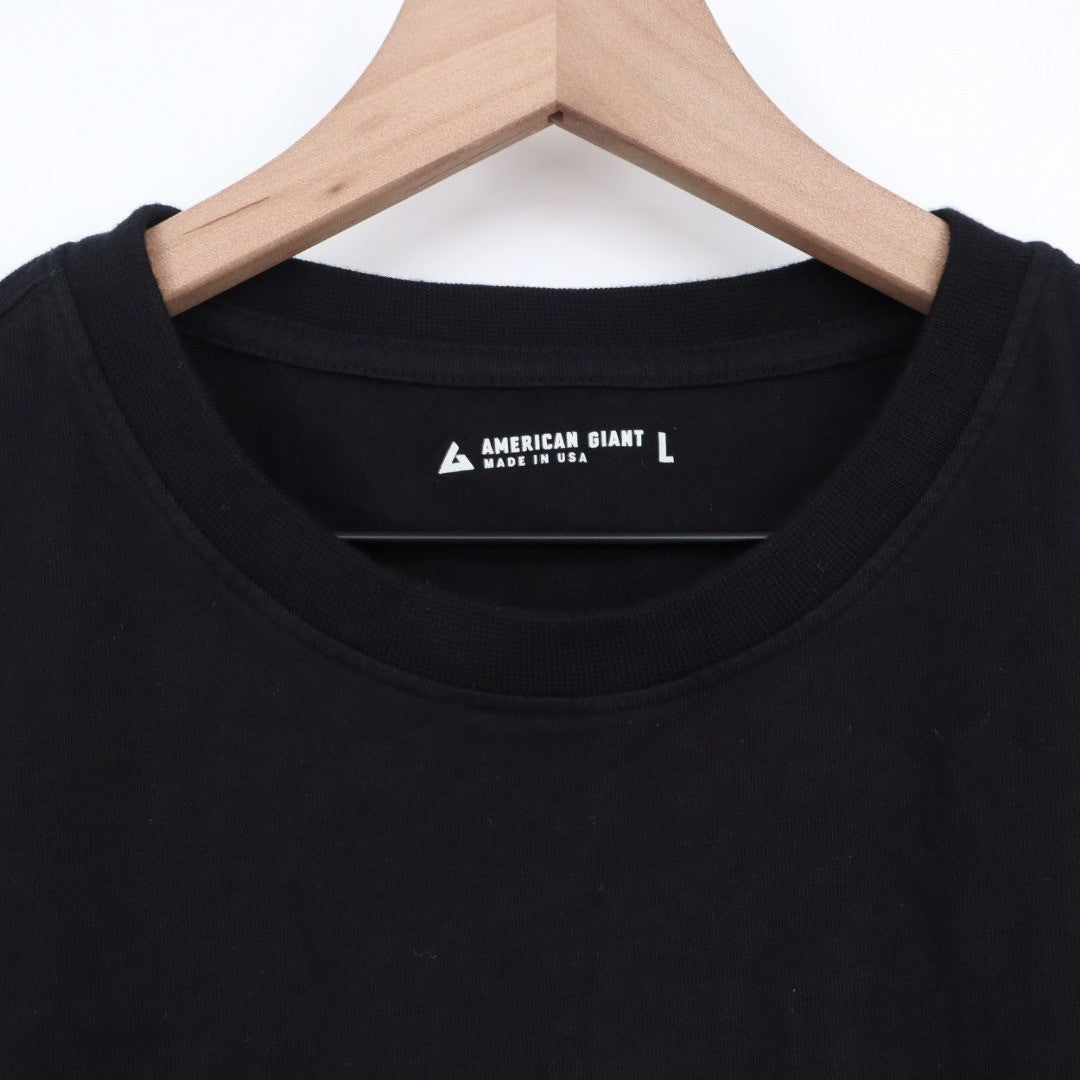 American Giant Mens Classic Pocket T Shirt Black Size Large Cotton Made in USA