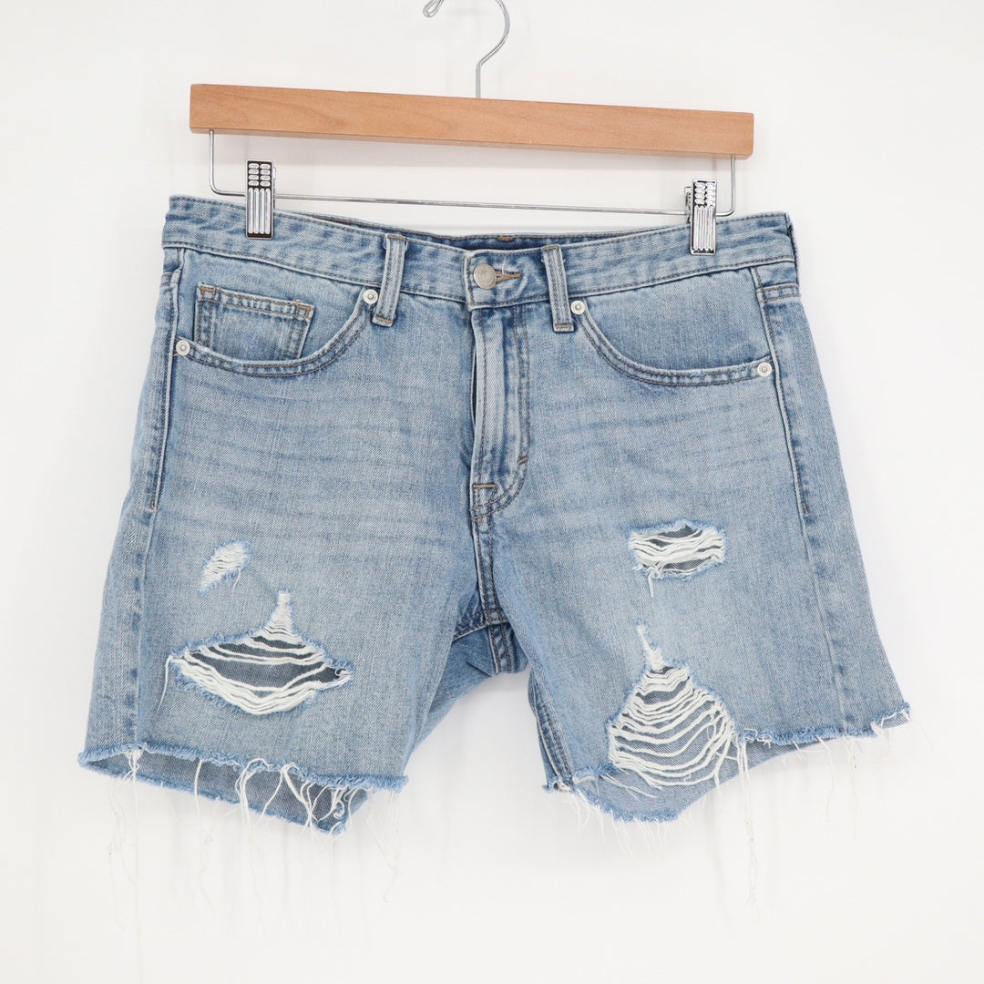 Lucky Brand Distressed Denim Shorts Light Wash Frayed Hem Size 4/27