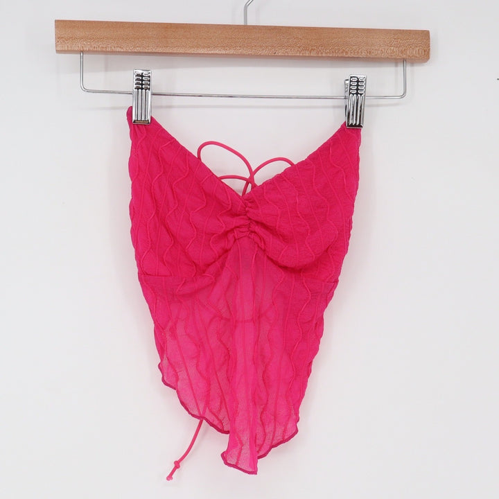 SHEIN Halter Top Women's S Pink Mesh Handkerchief Open Back Excellent