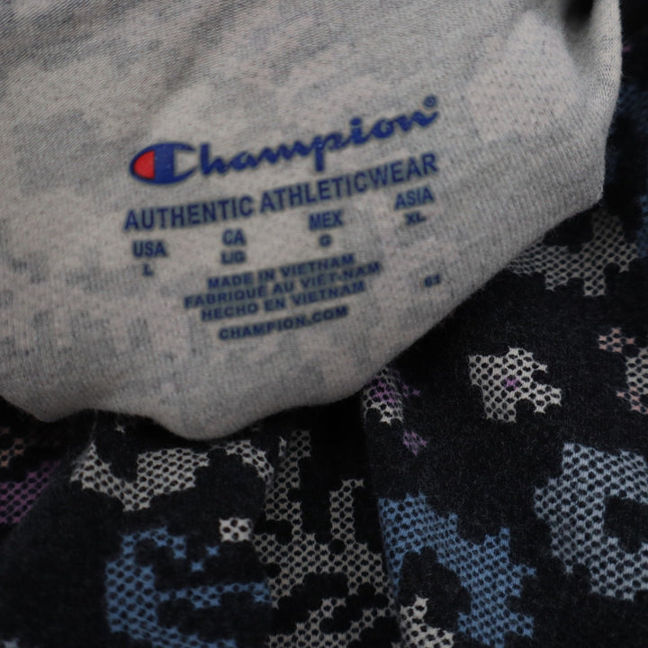 Champion Womens Pixelated Paisley Bike Shorts Black Purple Size L