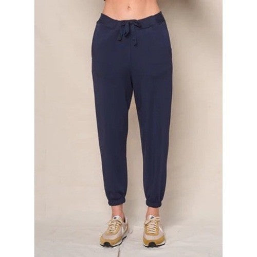 Bailey/44 Sweatpants Womens Medium Navy Stretch Slash Pockets High Rise Outdoor