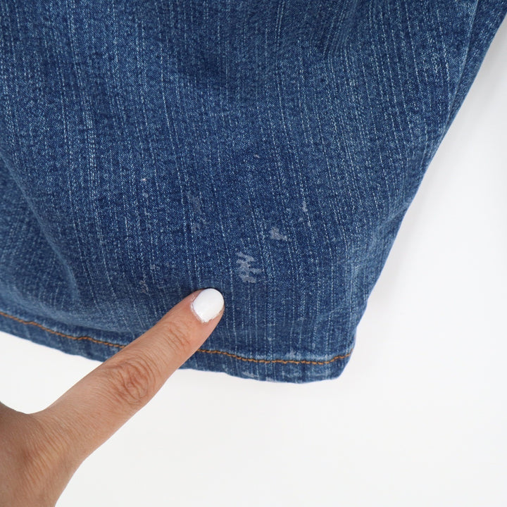 White Stag Womens Plus 22/24 Blue Denim Capri Pants Elastic Waist Stretch