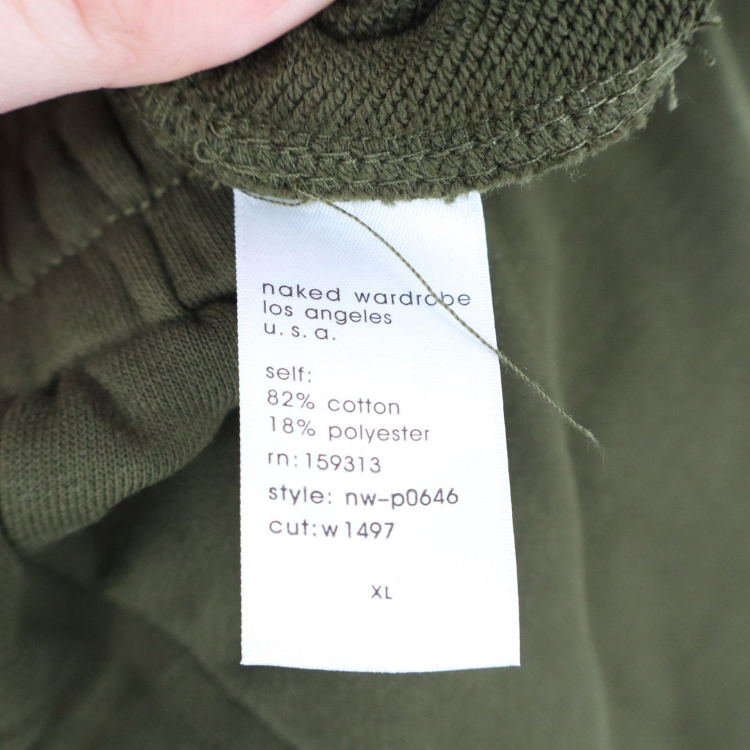 Naked Wardrobe Olive Green Fleece Jogger Sweatpants XL