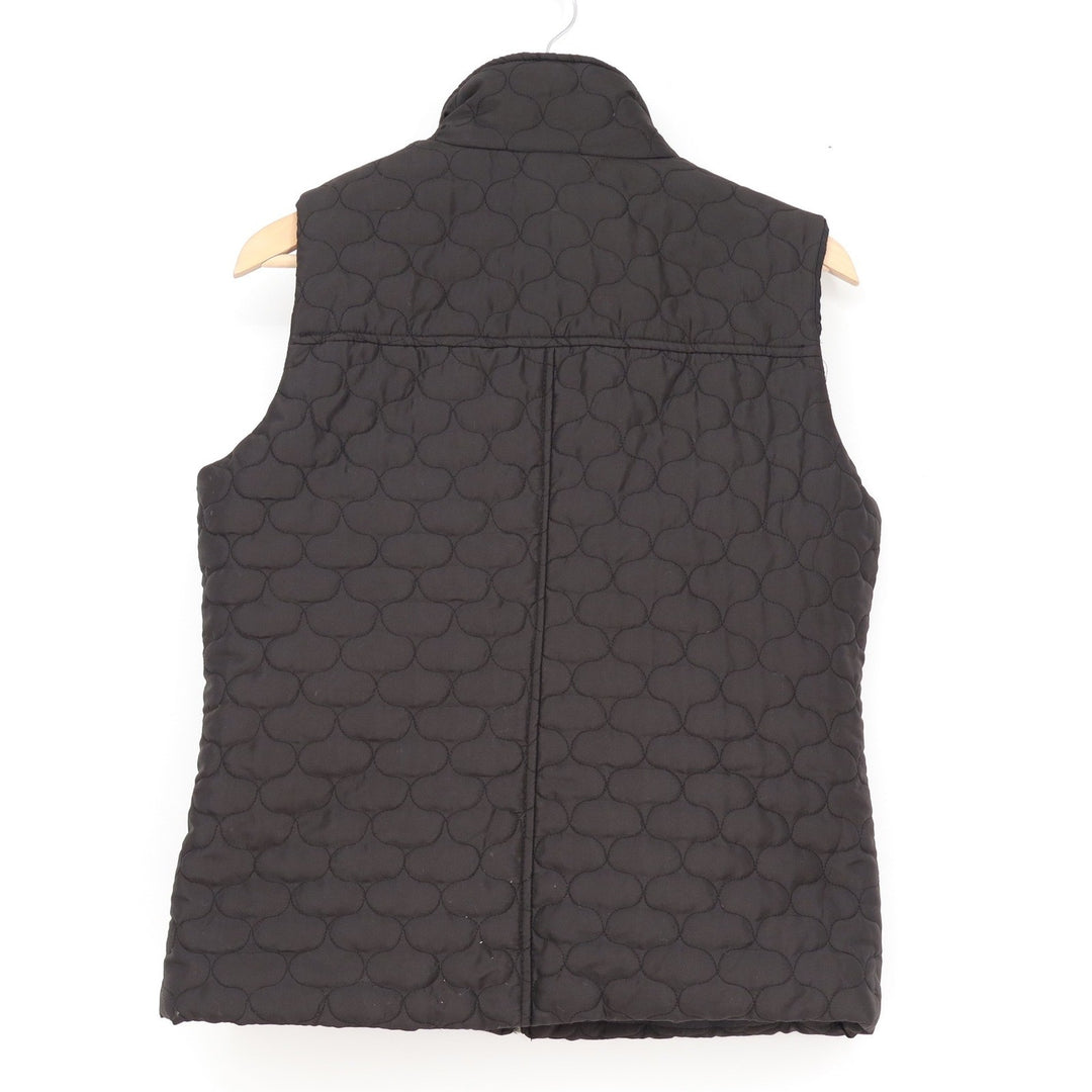 Jane Ashley Womens Black Quilted Full Zip Mock Neck Vest Jacket Size M BHA0653