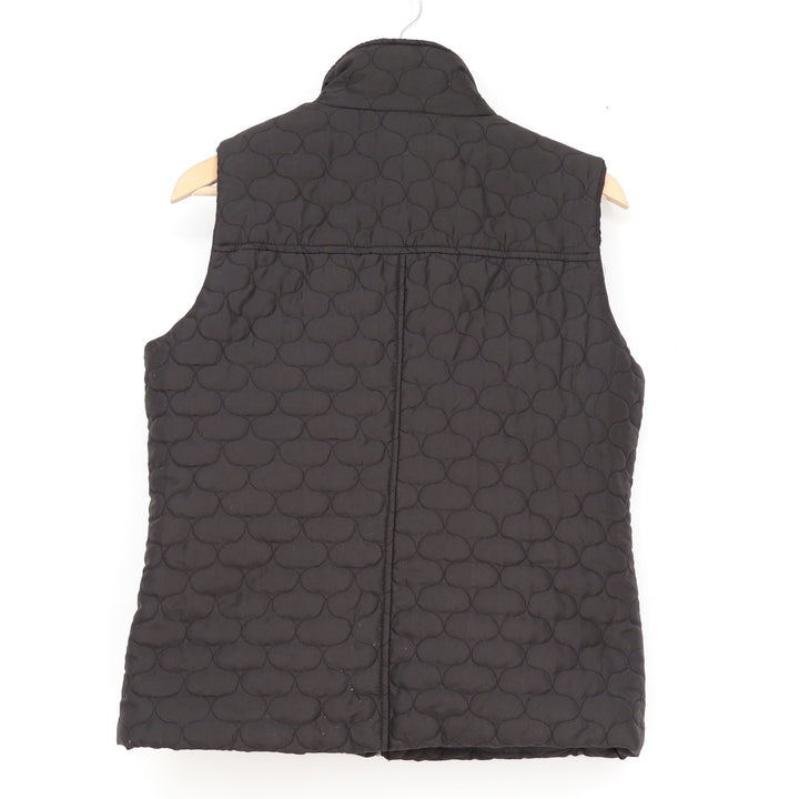 Jane Ashley Womens Black Quilted Full Zip Mock Neck Vest Jacket Size M BHA0653