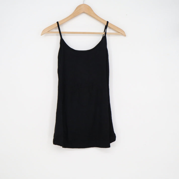 Haican Black Spaghetti Strap Camisole Scoop Neck Layering Tank Top