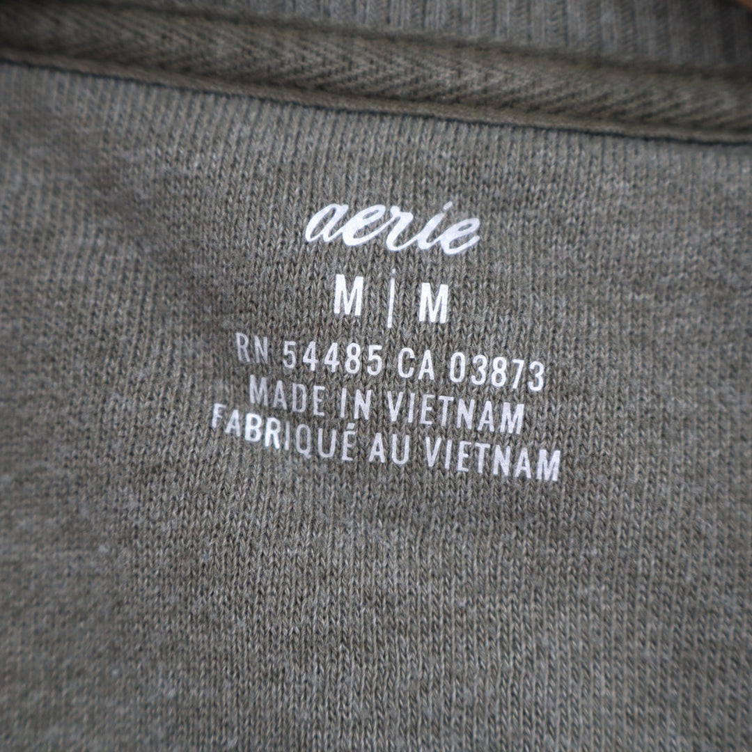 Aerie Womens Oversized Crewneck Sweatshirt Olive Green Size M