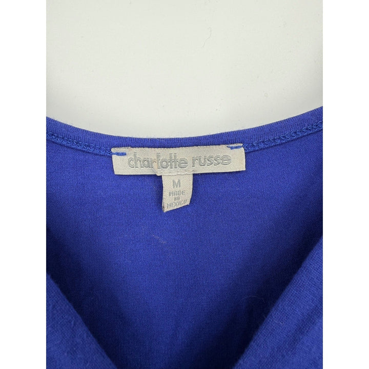 Charlotte Russe Royal Blue Lace Inset Wrap Front Tank Top Size Medium