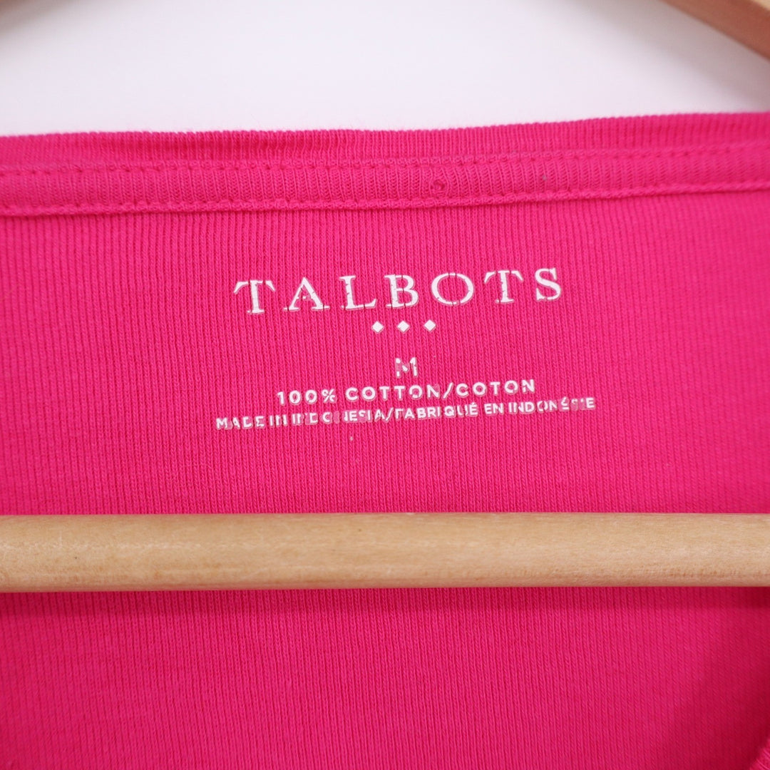 Talbots T-Shirt Women's M Pink Long Sleeve Crew Neck Excellent