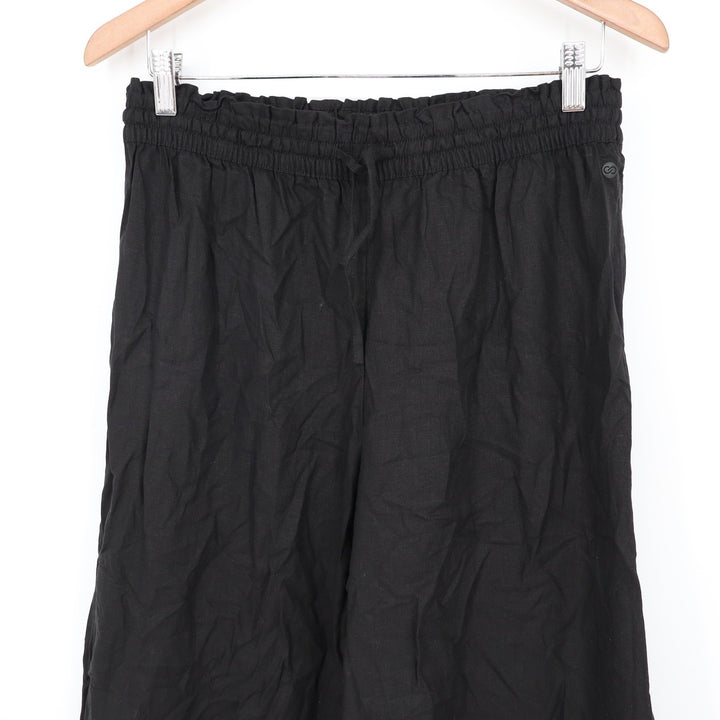CALIA Womens Pure Black Linen Blend Wide Leg Cover Up Pants Small NWT