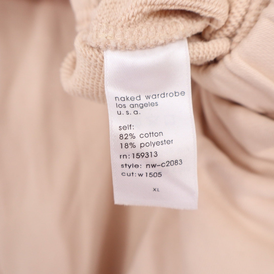 Naked Wardrobe Tan Sweatshirt and Jogger Lounge Set XL Beige 2pc Set