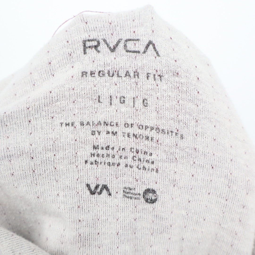 RVCA Hoodie Men's Large Heather Red Cotton Long Sleeve Drawstring Outdoor Wear