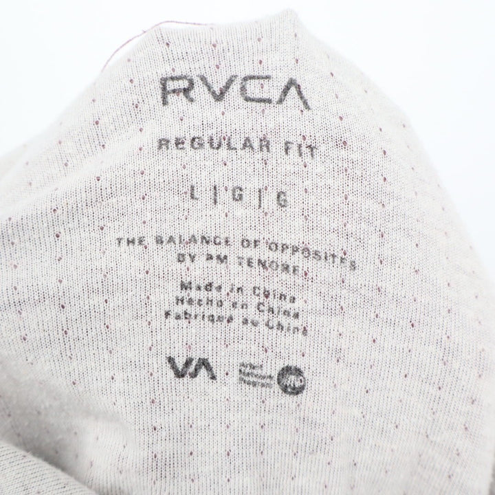 RVCA Hoodie Men's Large Heather Red Cotton Long Sleeve Drawstring Outdoor Wear