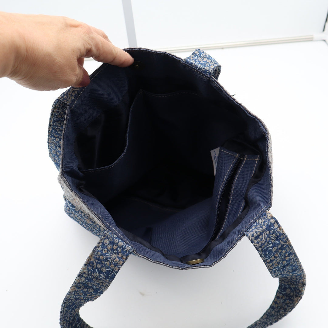 Derin Collection Blue Tapestry Tote Bag Made in Turkey Shoulder Bag
