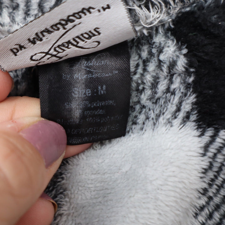 Fashion by Mirabeau Mens Fleece Pajama Pants Black White Buffalo Plaid Size M