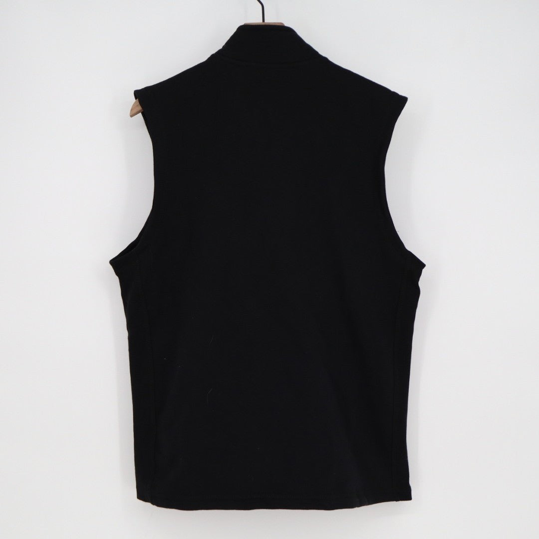 American Giant Midweight Vest Men's Large Black Full Zip Cotton Fleece Lined