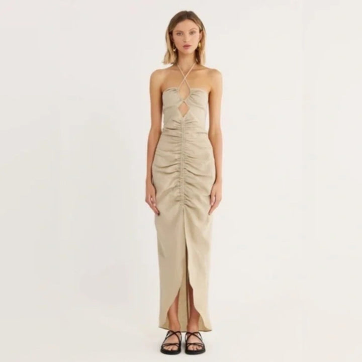 Rumer Estelle Halter Maxi Dress Size M