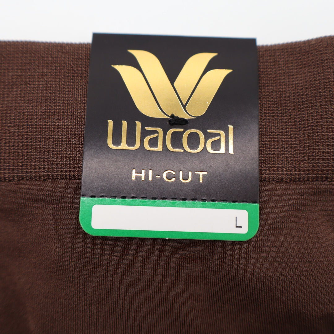 Wacoal B-Smooth Hi Cut Brief Panty Womens Large Hot Fudge Stretch Nylon Ribbed