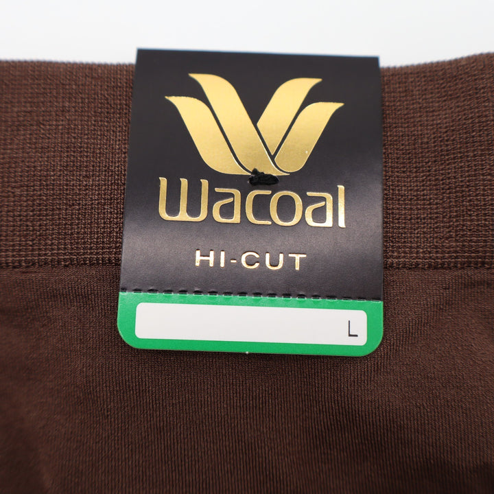 Wacoal B-Smooth Hi Cut Brief Panty Womens Large Hot Fudge Stretch Nylon Ribbed
