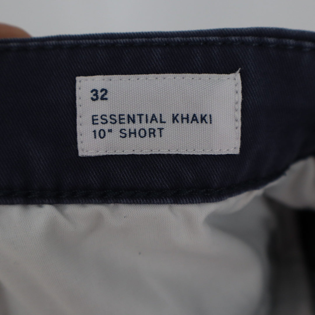 Gap Mens 32 Essential Khaki Shorts Navy Blue 10 Inch Inseam Stretch Cotton Chino