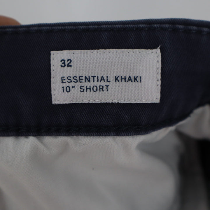 Gap Mens 32 Essential Khaki Shorts Navy Blue 10 Inch Inseam Stretch Cotton Chino
