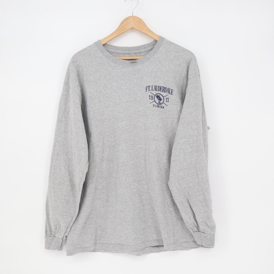 Gildan Sweatshirt Mens XL Gray Ft. Lauderdale Florida The Sunshine State Graphic