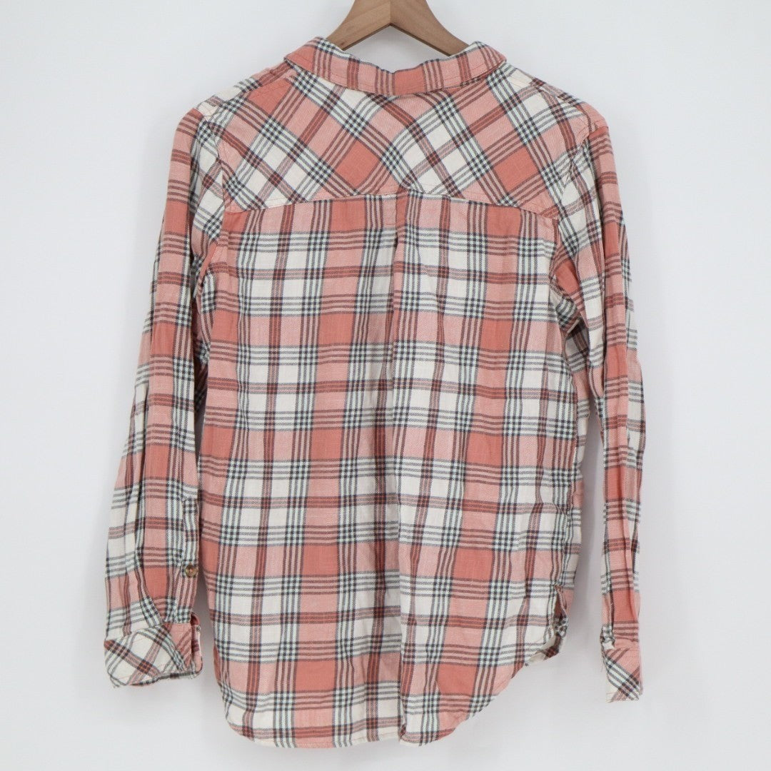 Sonoma Goods For Life Flannel Shirt Womens Medium Multi Plaid Cotton Button Up