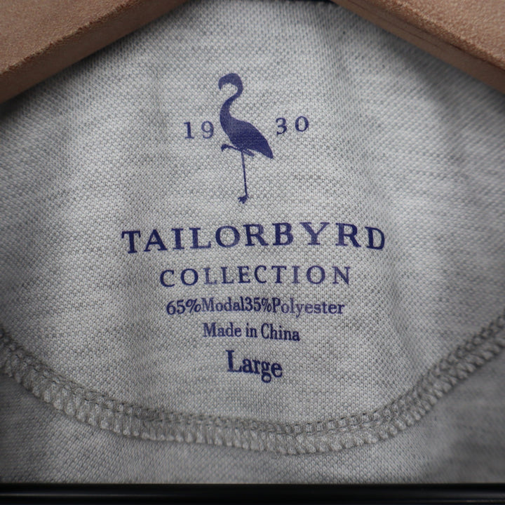 Tailorbyrd Mens Melange Grey Modal Blend Quarter Zip Pullover Sweater Large NEW