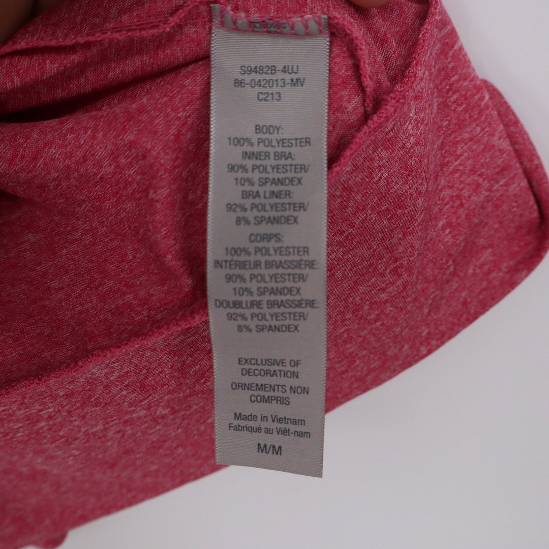 Champion C9 Womens Pink Layered Activewear Tank Top Built-in Bra Size M