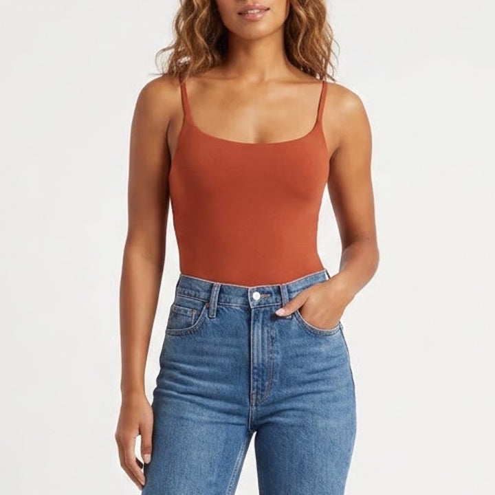 Calia Inspire Cami Bodysuit Red Brown Small New With Tags