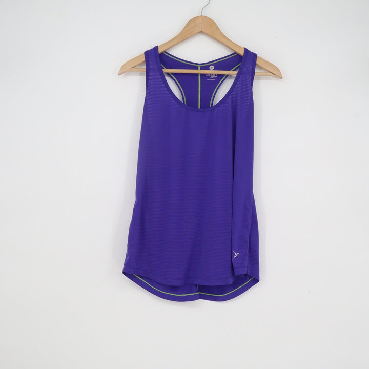 Old Navy Active Womens Medium Purple Racerback Tank Top Semi-Fitted Gym Shirt