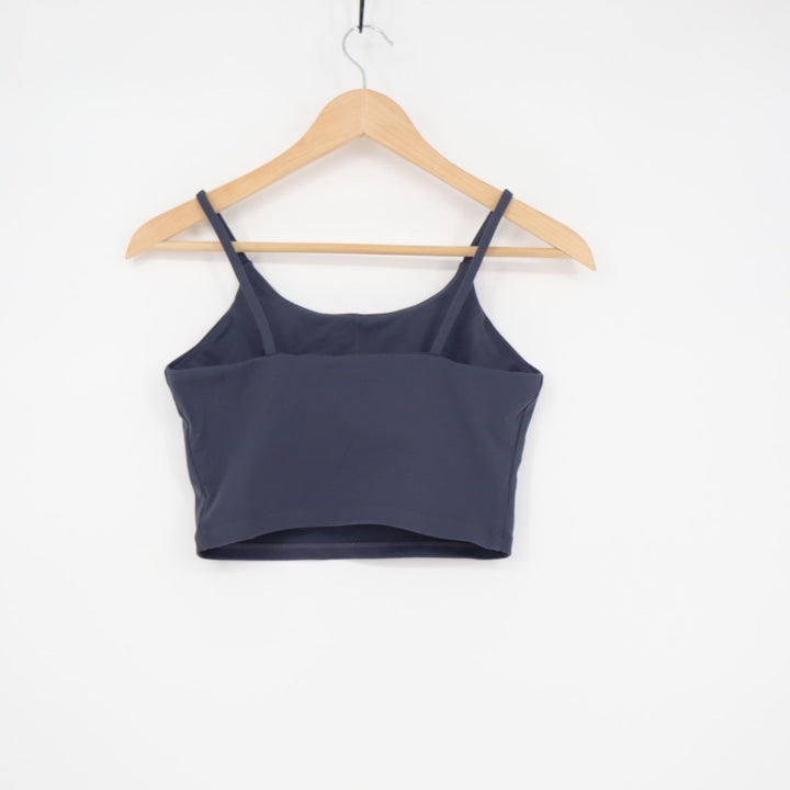 Athletic Crop Tank Top Navy Blue Spaghetti Strap Athletic Workout Size L