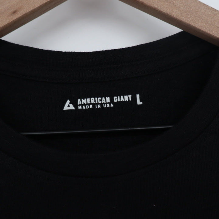 American Giant Women's Classic Crewneck T Shirt Black Made in USA Size L